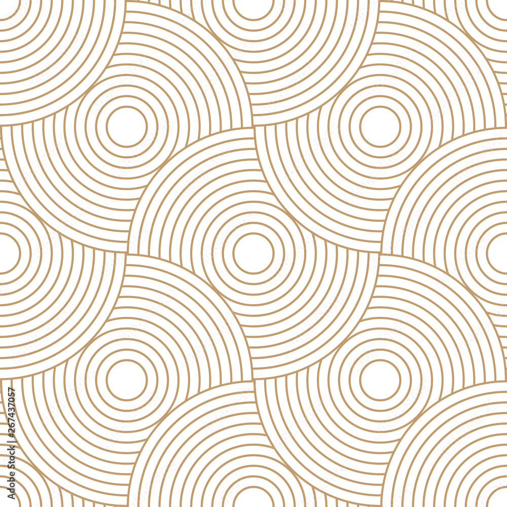 Abstract retro pattern of geometric shapes. Golden mosaic backdrop. Geometric wave of circles background, vector Abstract retro pattern of geometric shapes. Golden mosaic backdrop. Geometric wave of circles background, vector