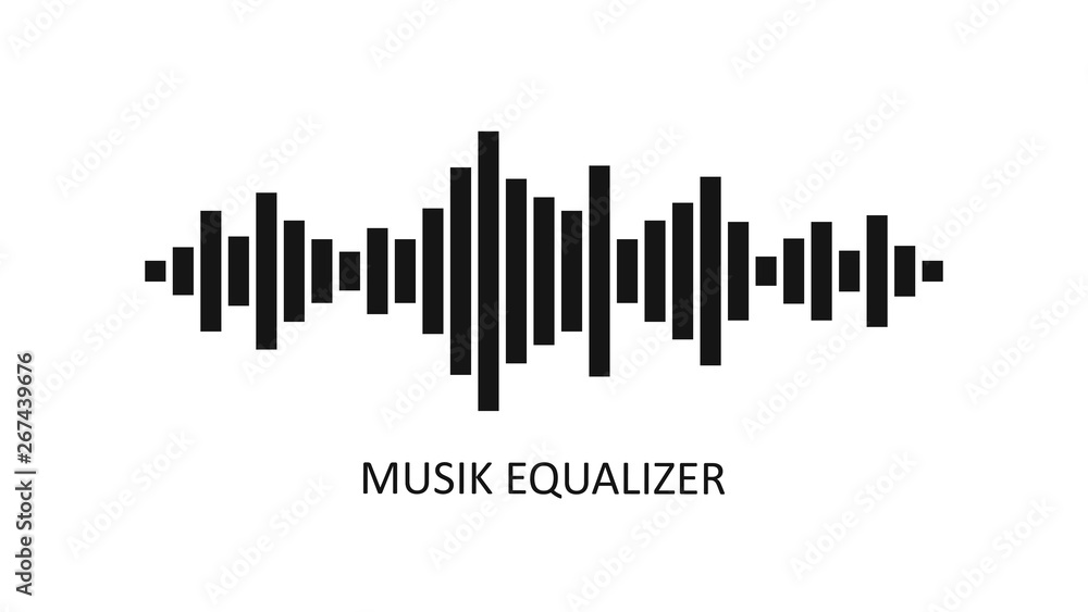 Vector music equalizer icon. Audio waves background. Sound waves. Audio Player. Vector illustration.