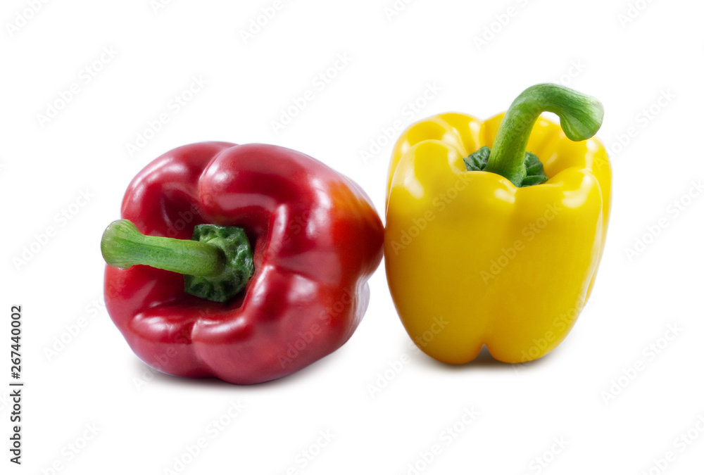 red and yellow pepper isolated on a white background red and yellow pepper isolated on a white background