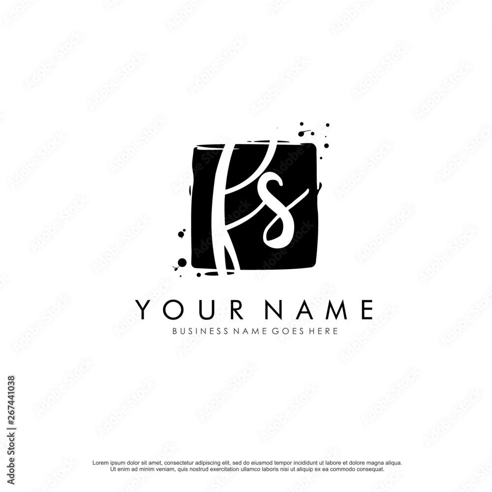 custom made wallpaper toronto digitalF S FS initial square logo template vector
