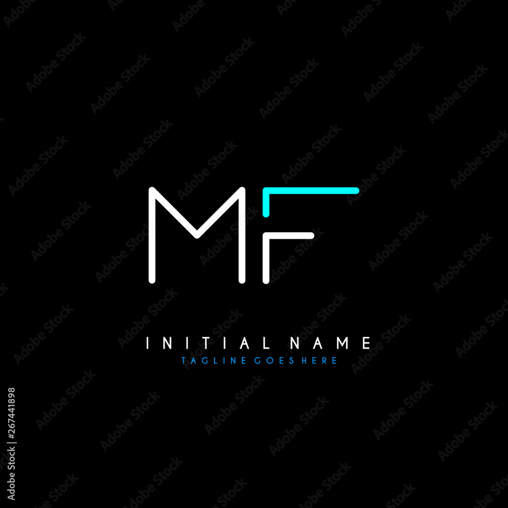 Initial M F MF minimalist modern logo identity vector Initial M F MF minimalist modern logo identity vector