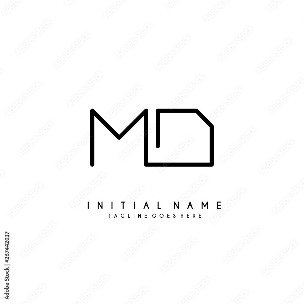 Initial M D MD minimalist modern logo identity vector Initial M D MD minimalist modern logo identity vector