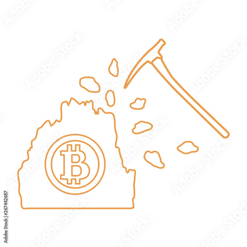 Mining of bitcoins. Digital currency.