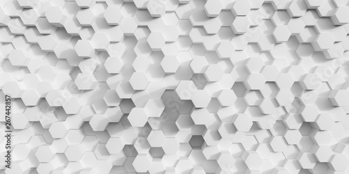 Fototapeta Naklejka Na Ścianę i Meble -  Geometric  white hexagon art