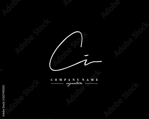 C I CI Signature initial logo template vector