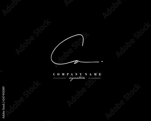 C A CA Signature initial logo template vector photo