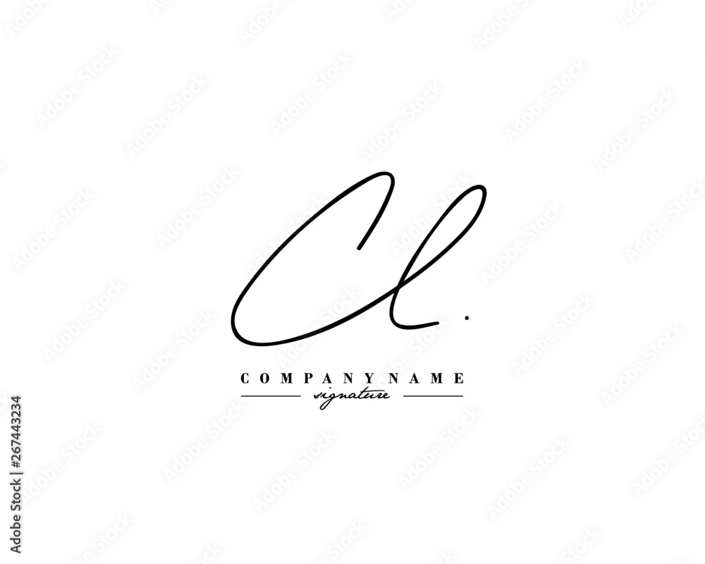 C L CL Signature initial logo template vector C L CL Signature initial logo template vector