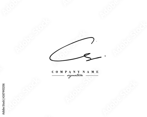 C S CS Signature initial logo template vector