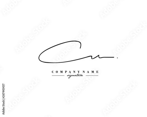 C N CN Signature initial logo template vector