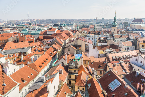 View of Prague from the town Hall - Red roofs
