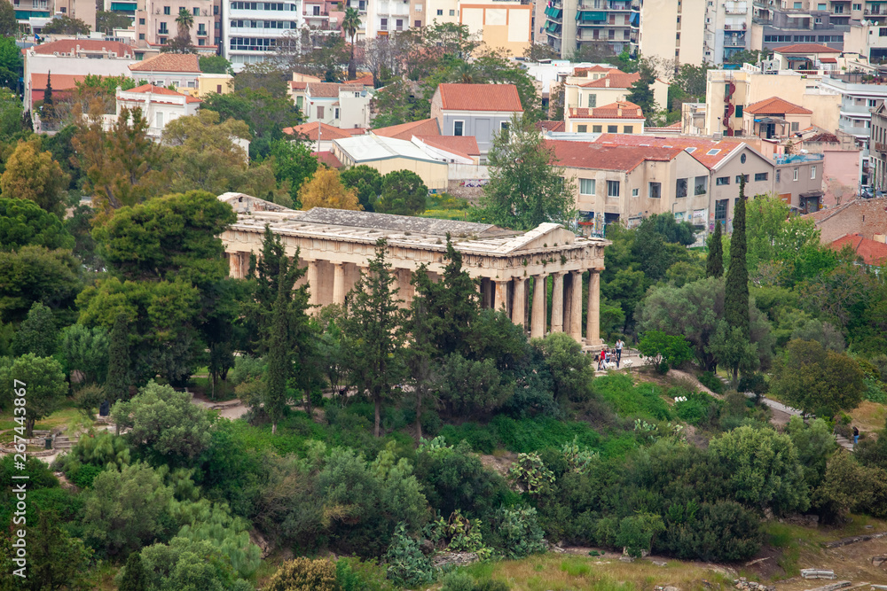 Fototapeta premium View of the Temple of Hephaestus from the Acropolis , Athens, Greece