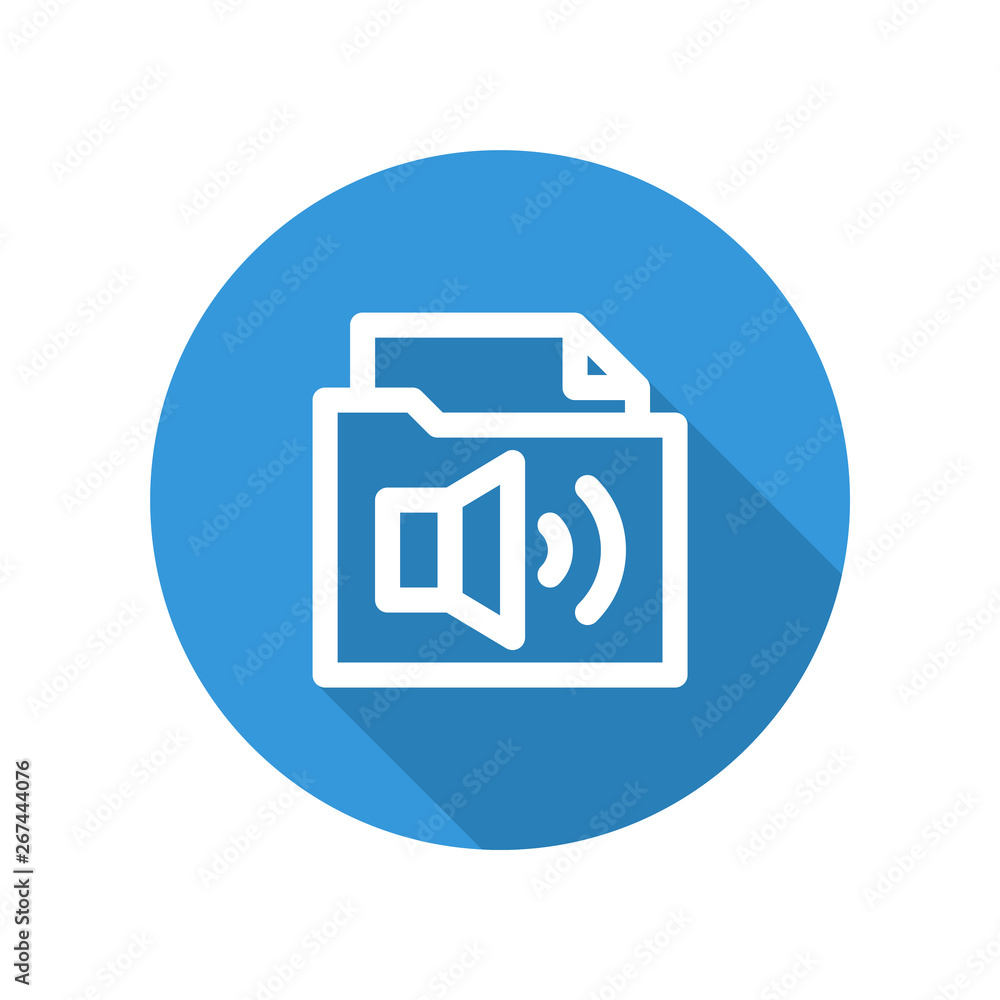 Vector illustration icon for audio data folder Vector illustration icon for audio data folder