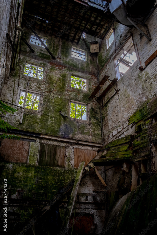 Fototapeta premium Inside a disused water mill