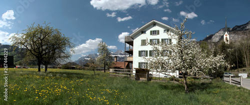 Village of Berschis in Spring, Swiss Alps © elliottcb