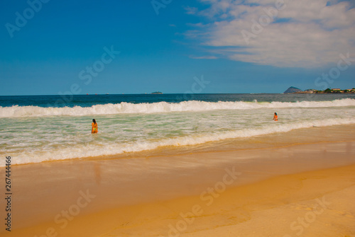 Rio de Janeiro, Copacabana beach, Brazil: Beautiful landscape with sea and beach views. The most famous beach in Rio de Janeiro. photo