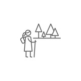 Hiking, adventure icon. Element of adventure icon. Thin line icon for website design and development, app development. Premium icon