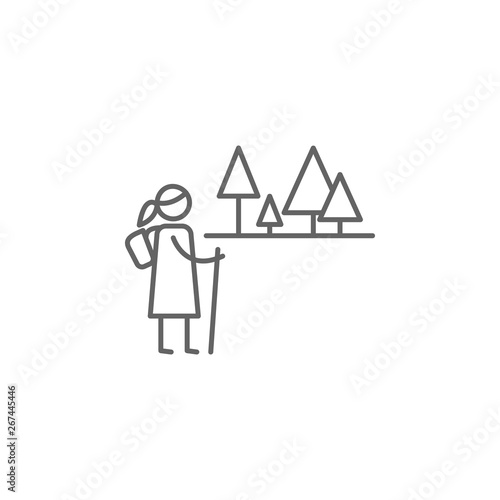Hiking  adventure icon. Element of adventure icon. Thin line icon for website design and development  app development. Premium icon