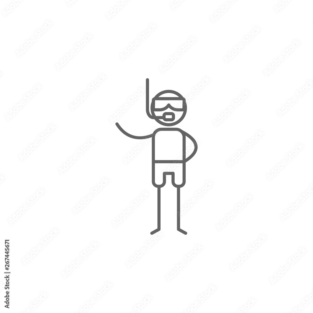 Diver, adventure icon. Element of adventure icon. Thin line icon for website design and development, app development. Premium icon Diver, adventure icon. Element of adventure icon. Thin line icon for website design and development, app development. Premium icon