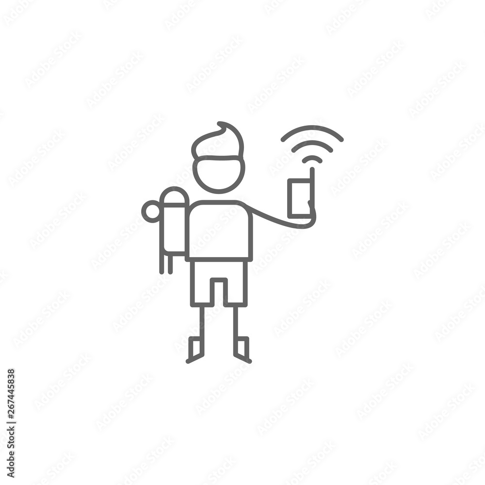 Walkie talkie, adventure icon. Element of adventure icon. Thin line icon for website design and development, app development. Premium icon Walkie talkie, adventure icon. Element of adventure icon. Thin line icon for website design and development, app development. Premium icon