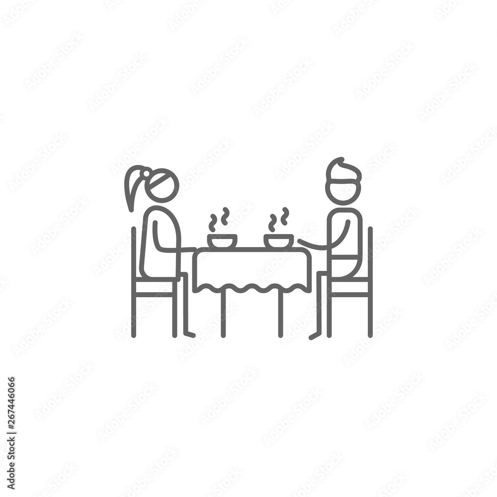 Dinner, parents icon. Element of family life icon. Thin line icon for website design and development, app development. Premium icon Dinner, parents icon. Element of family life icon. Thin line icon for website design and development, app development. Premium icon
