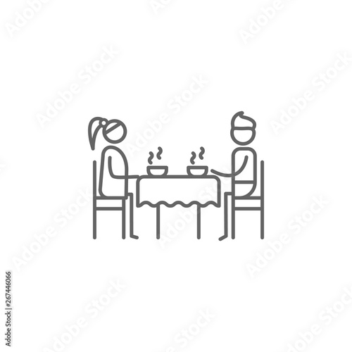 Dinner, parents icon. Element of family life icon. Thin line icon for website design and development, app development. Premium icon © gunayaliyeva