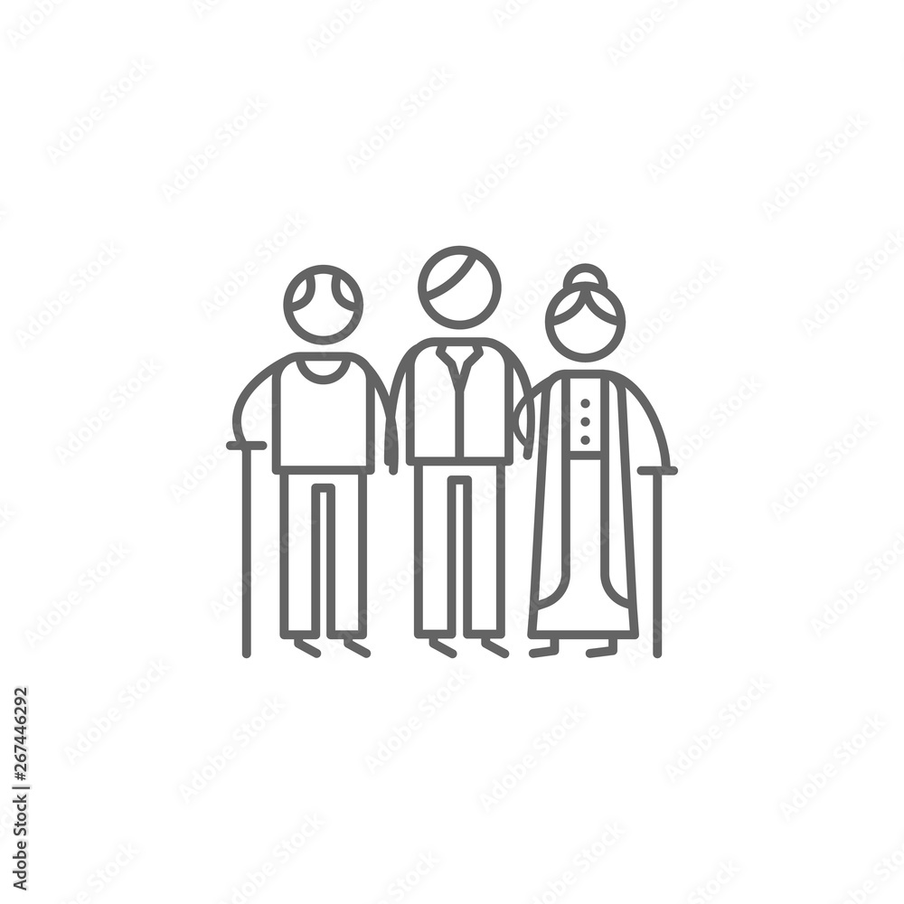 Grandparents, son icon. Element of family life icon. Thin line icon for website design and development, app development. Premium icon Grandparents, son icon. Element of family life icon. Thin line icon for website design and development, app development. Premium icon