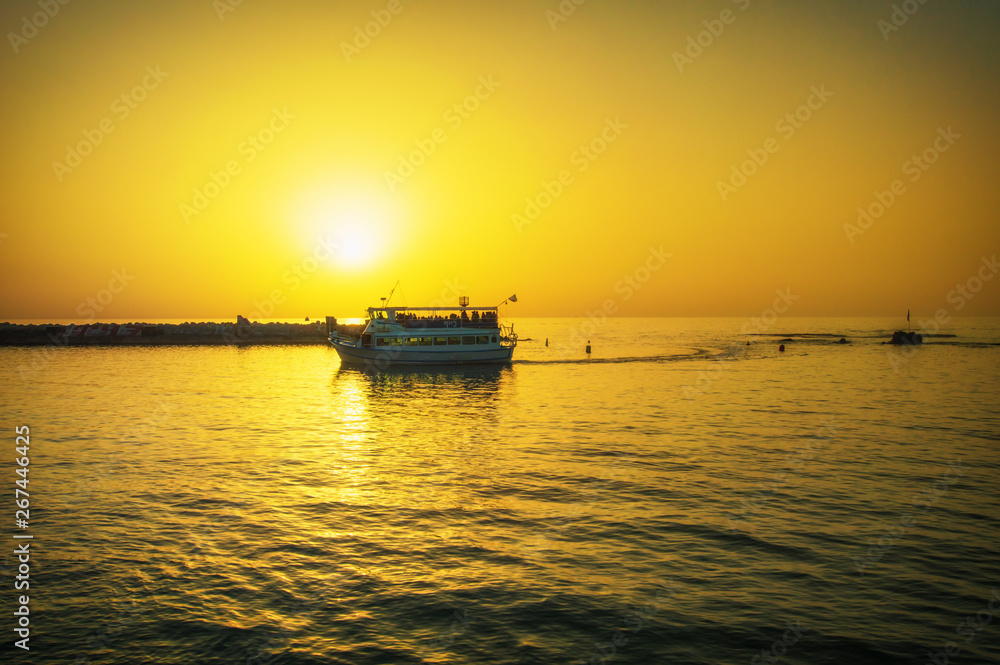 Evening Jaffa old port at sunset of the day. Tel Aviv Yafo Israel