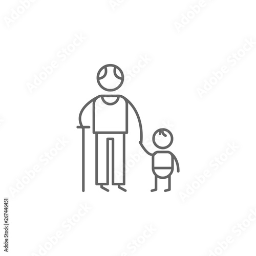 Grandfather, grandson icon. Element of family life icon. Thin line icon for website design and development, app development. Premium icon