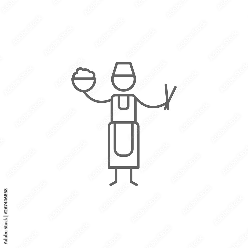 Chinese food, waitress icon. Element of restaurant icon. Thin line icon for website design and development, app development. Premium icon Chinese food, waitress icon. Element of restaurant icon. Thin line icon for website design and development, app development. Premium icon