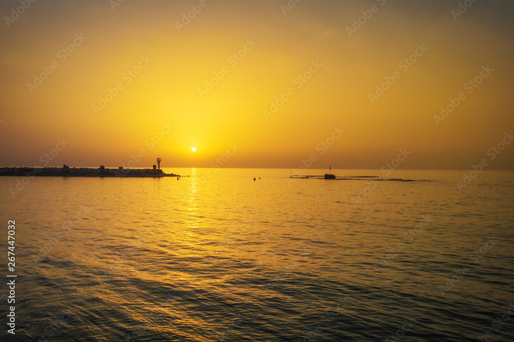 Evening Jaffa old port at sunset of the day. Tel Aviv Yafo Israel