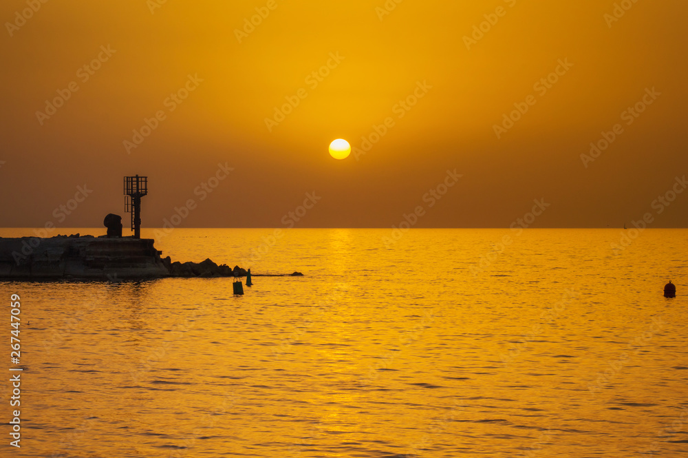 Evening Jaffa old port at sunset of the day. Tel Aviv Yafo Israel