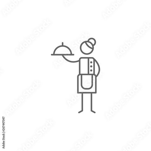Tray, waitress, restaurant icon. Element of restaurant icon. Thin line icon for website design and development, app development. Premium icon