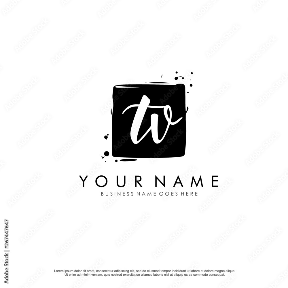 T V TV initial square logo template vector T V TV initial square logo template vector