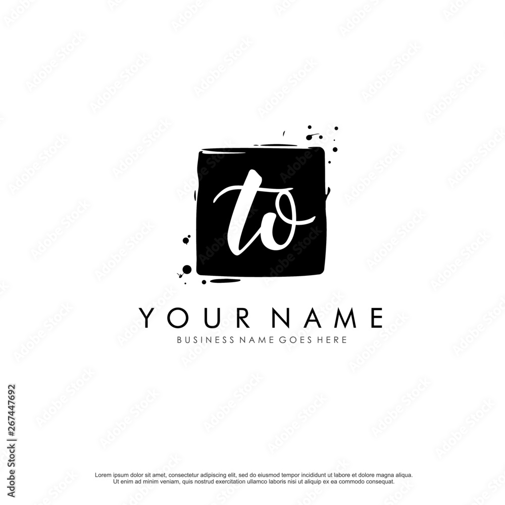 T O TO initial square logo template vector T O TO initial square logo template vector