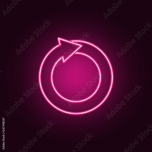 Recycle arrow neon icon. Elements of ecology set. Simple icon for websites, web design, mobile app, info graphics