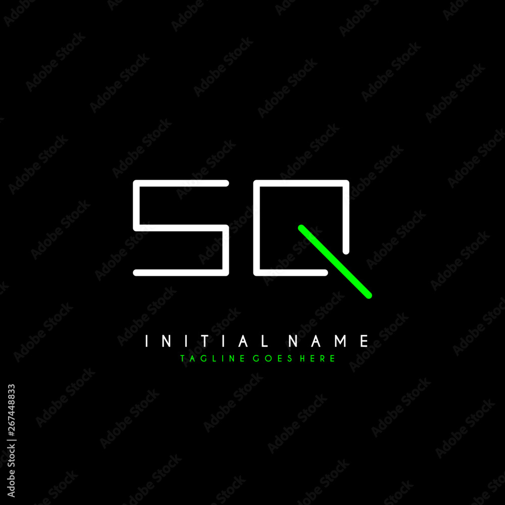 Initial S Q SQ minimalist modern logo identity vector Initial S Q SQ minimalist modern logo identity vector
