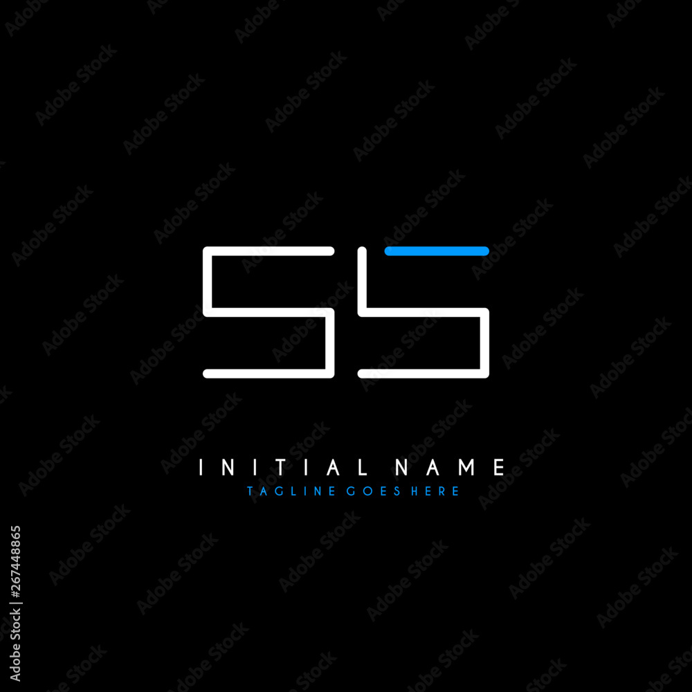 Initial S SS minimalist modern logo identity vector Initial S SS minimalist modern logo identity vector