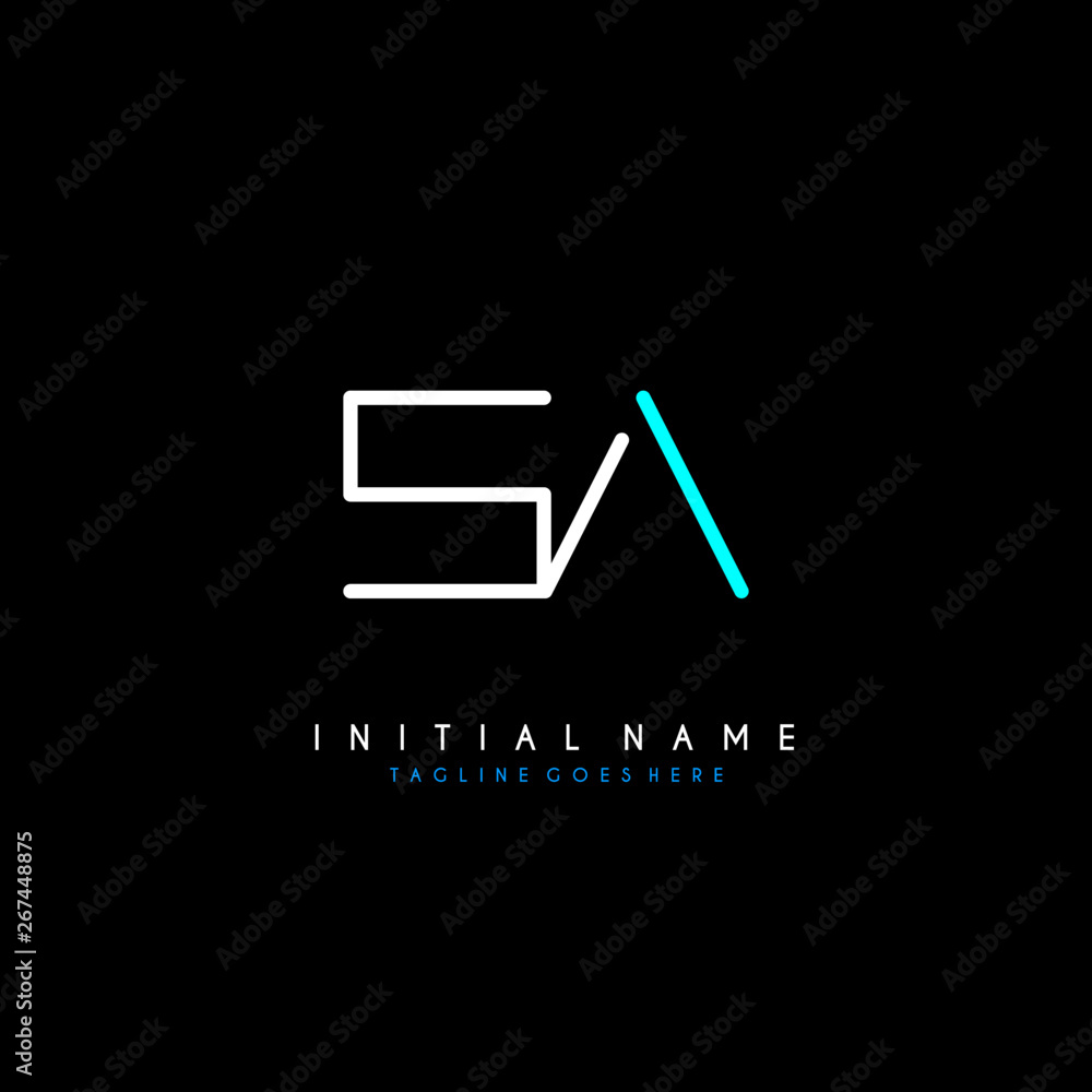 Initial S A SA minimalist modern logo identity vector Initial S A SA minimalist modern logo identity vector