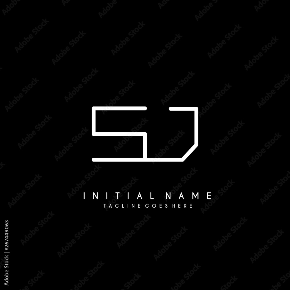 Initial S J SJ minimalist modern logo identity vector Initial S J SJ minimalist modern logo identity vector