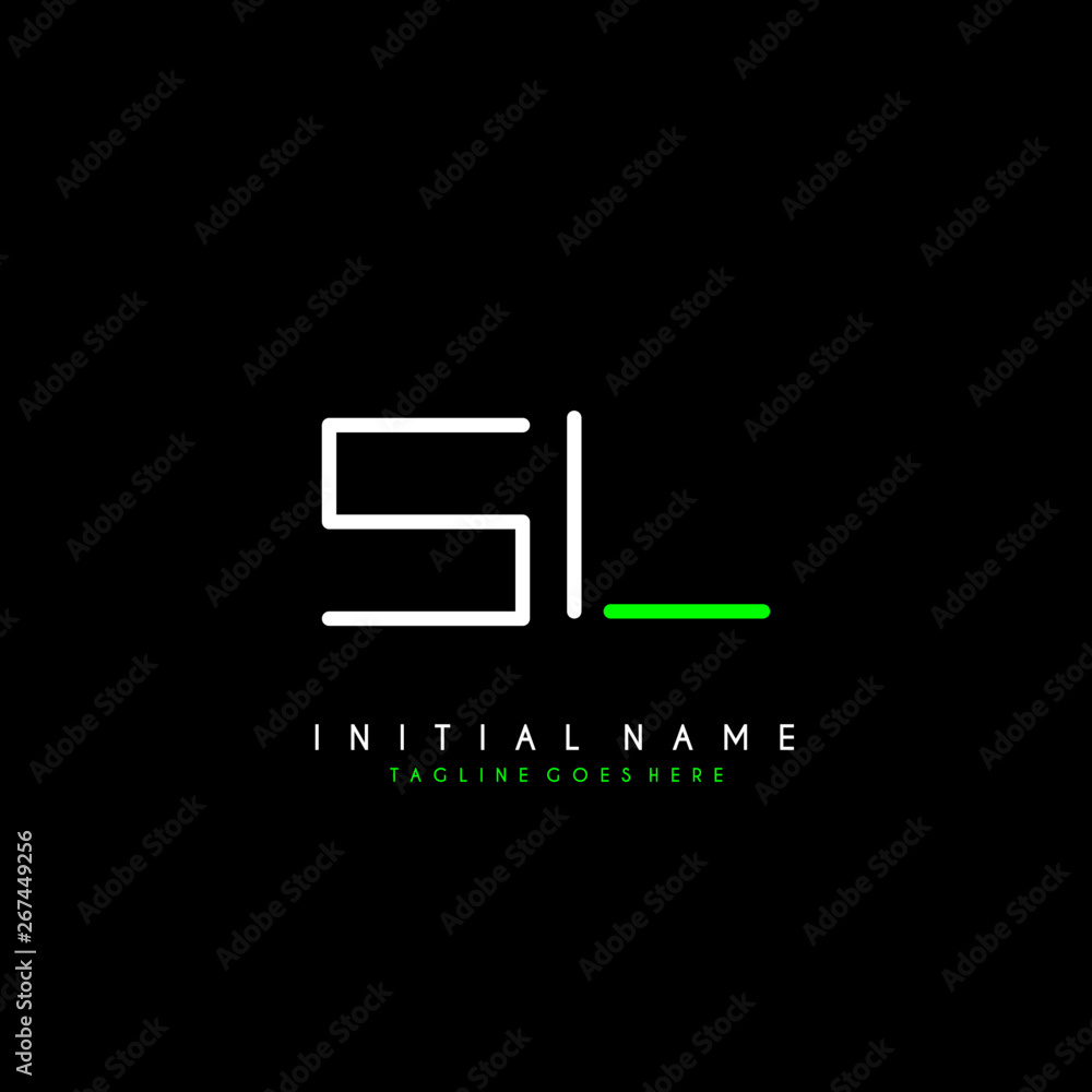 Initial S L SL minimalist modern logo identity vector Initial S L SL minimalist modern logo identity vector