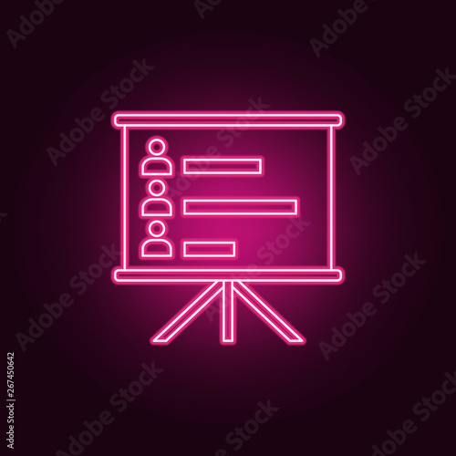 Board with voters neon icon. Elements of election set. Simple icon for websites, web design, mobile app, info graphics