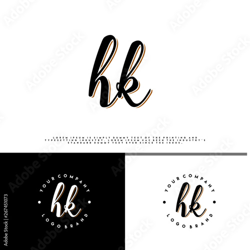 H K HK initial name vintage logo vector