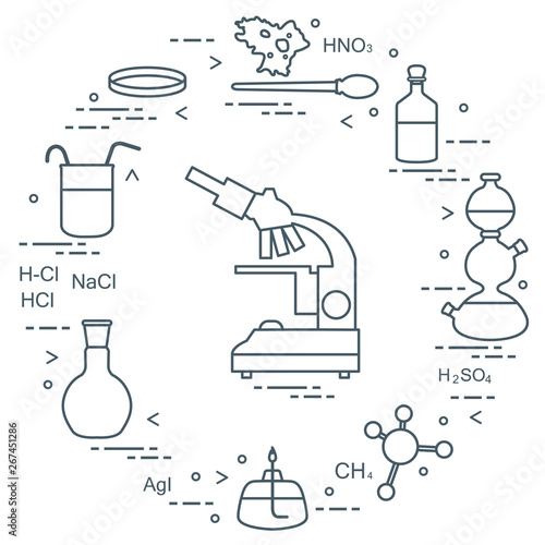 Chemistry scientific, education elements.