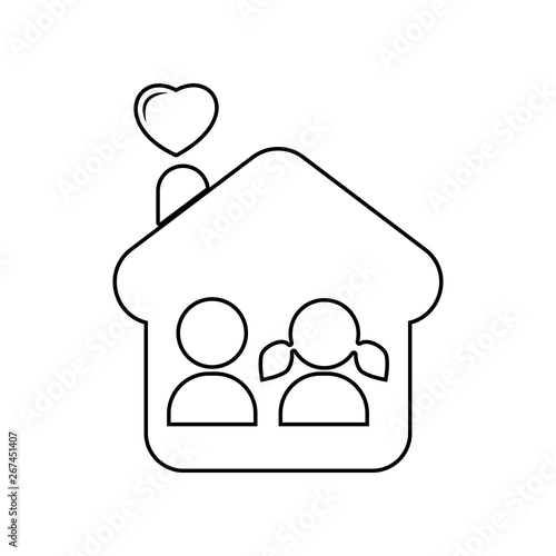 Young couple house icon. Element of family for mobile concept and web apps icon. Outline, thin line icon for website design and development, app development photo