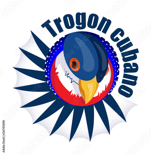 Vector image of an exotic bird. National symbol of the country. Depicted as an emblem