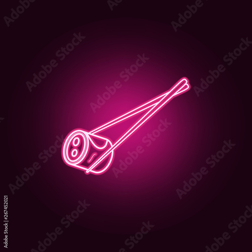 Sushi and chopsticks neon icon. Elements of fast food set. Simple icon for websites, web design, mobile app, info graphics