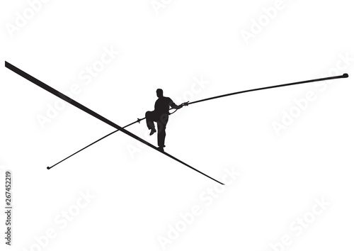 Illustration of rope walker isolated.