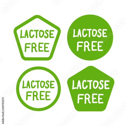 Vector vector colorfull eco label with text - lactose free.