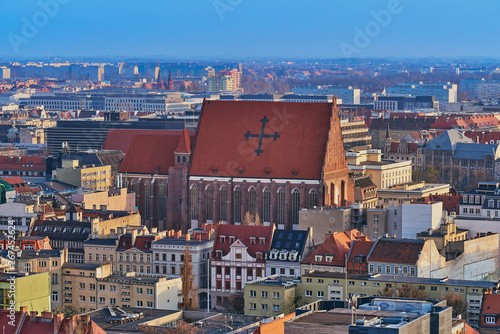 Obraz na płótnie Aerial view on the centre of the city Wroclaw, Poland w salonie