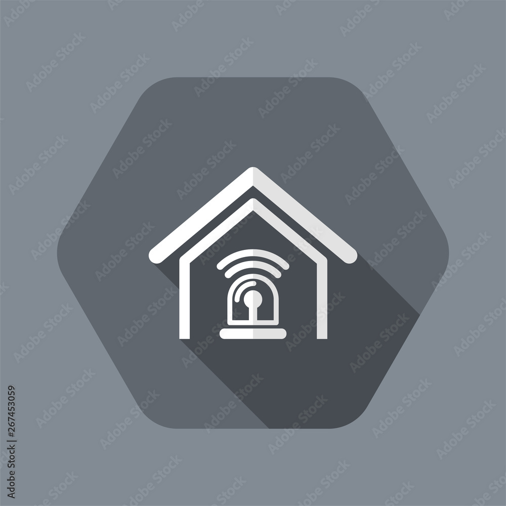 Vector illustration of single isolated home alarm icon Vector illustration of single isolated home alarm icon
